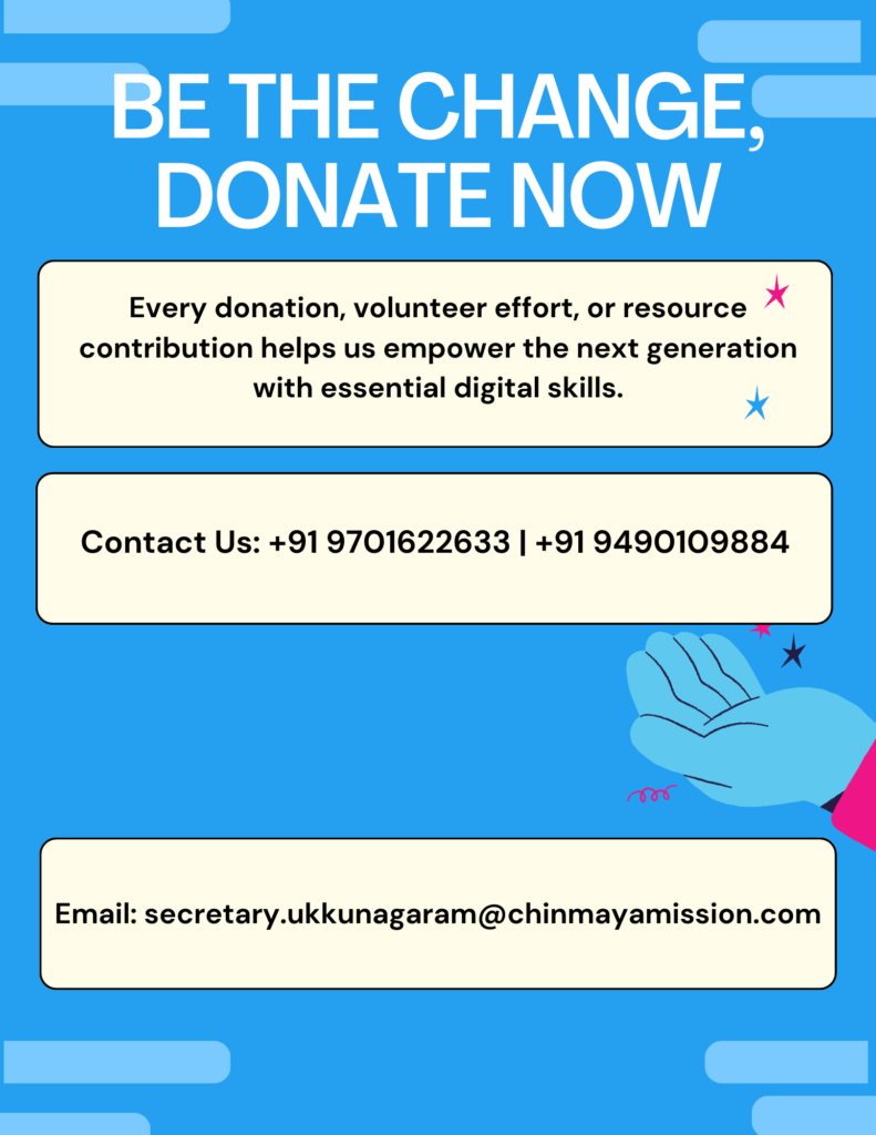 Blue and Yellow Vibrant Illustrative Donation Flyer